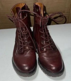Zodiac Women's Burgundy Lace-Up Combat‎ Boots 7 thumbnail 1