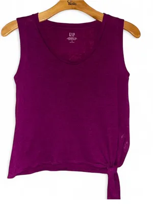 GAP Women's linen blend Tie-Hem Tank Top thumbnail 1
