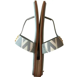Tory Burch Mini Everly Geometric‎ Blue Grey Sandals Double T 7 thumbnail 8