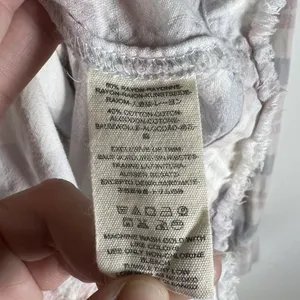 Free People LoveLand Pastel Plaid Button Down‎ Frayed Hem Boho Shirt Small thumbnail 6