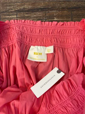 Maeve Anthropologie Puff-Sleeve Smocked Blouse Womens S Pink NWT thumbnail 7