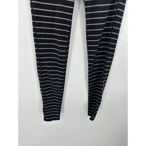 Athleta Womens Black Gray‎ Striped Polyester Spandex Full Length Leggings Small thumbnail 3