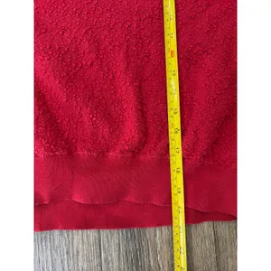 Free People Nubby Knit Sweater Medium Red V Neck Balloon Sleeve Cozy thumbnail 3