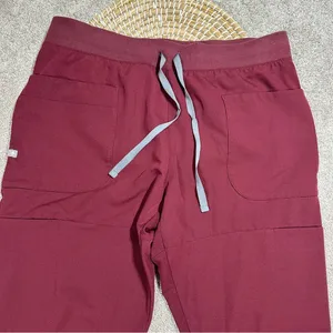 Figs Women’s Nepal Skinny Scrub Pants Pull On Limited Edition in Burgundy XL thumbnail 4