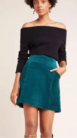 Maeve Slim Corduroy Velvet Mini Skirt thumbnail 1