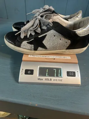 Golden Goose Black Leather Sneakers with Silver Glitter Panels | Size 37 US 7 thumbnail 6