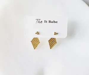 geometric gold Stud Earrings thumbnail 2