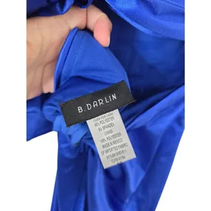 B Darlin Open Back Satin Royal Blue Size 5 Side Slit Maxi Dress NEW‎ thumbnail 6