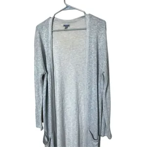 Aerie Gray Long Line Open‎ Front Cardigan Size M thumbnail 2