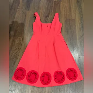 Elexiay Kogi Crochet cut out A Line Mini Dress Square Neck Red $300 M revolve thumbnail 9