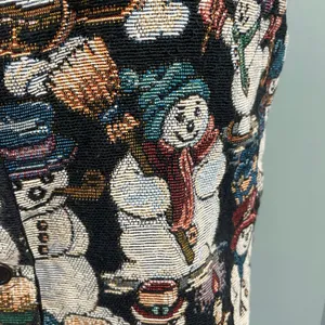 Vintage Snowman Tapestry Vest Size Small Idea Nuova Holidays Winter 80s 90s thumbnail 2