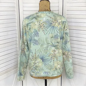 Body Glove Let's Get Salty Tropical Print Shirt Green Small‎ Crop Sweatshirt thumbnail 4