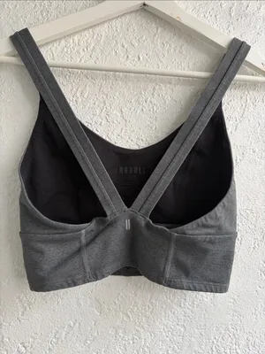 NOBULL Heather Charcoal Gray Sports Bralette thumbnail 2