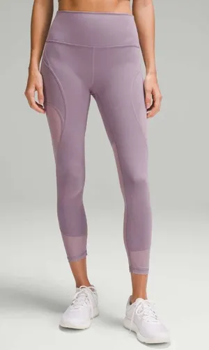 Lululemon Wunder Train Mesh Panel High-Rise Tight Leggings 25" Violet Verbena 6 thumbnail 1
