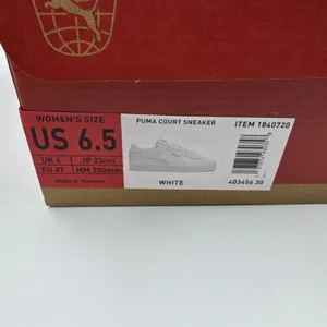 PUMA Court Sneaker, White, Women's Casual Low Top Leather Shoes Size 6.5 New thumbnail 16