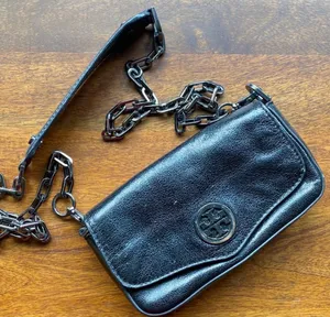 Tory Burch Robinson Metallic Black Mini Cross Body Bag thumbnail 2