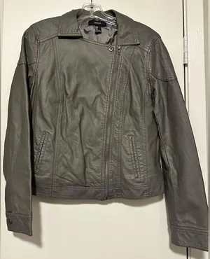Forever 21 faux leather moto jacket gray size L thumbnail 2