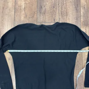 Lululemon Take It All In Cotton-Blend Ribbed Knit Sweater Black Women's Size 4 thumbnail 7