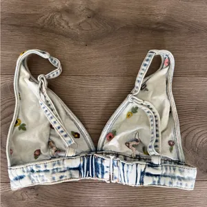 Wild Fable Denim Flower Denim‎ Bikini Crop Top thumbnail 3