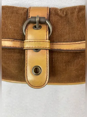 Levi's Brown Corduroy Mini Buckle Bag with Tan Trim thumbnail 4