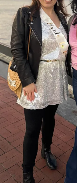 Sequin White Dress Size L thumbnail 1