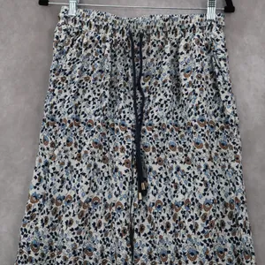 Indero Blue Floral Wide Leg Boho Pull On‎ Straight Leg Trousers Pant L/XL thumbnail 4