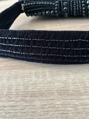 A New Day Black velvet beaded handbag thumbnail 5