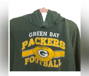 Women’s Large OuterStuff Green Bay Packers Hoodie Sweatshirt Green Gold thumbnail 3