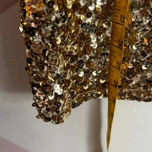 Gold Sequin Tank Top, Y2K, Clubwear, Indie Sleaze, Glam, 2000s, 3X‎ thumbnail 4