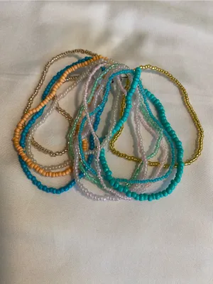 Festival Vibrant 10 Strands Boho Coastal Beach Vibes Stretch Bracelet thumbnail 3