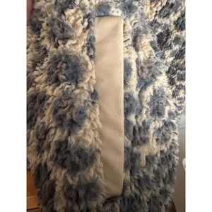 Abercrombie & Fitch Leopard Sherpa Fleece Quarter Zip Pullover Jacket Tan Grey L thumbnail 5