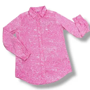 Vintage Pink Victorias Secret Graffiti Print Sleep Night Shirt Pink White Medium thumbnail 11