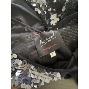 Mac Duggal Black Sequined Bodycon Short Sleeve Mini Dress Size 6 thumbnail 5