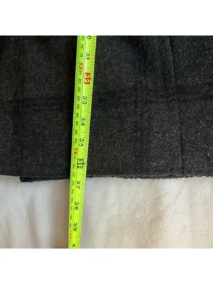 JONES NEW YORK women plaid wool gray black coat SZ12 bust42 thumbnail 6