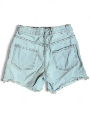 Billabong High-Rise Distressed Denim Shorts Light Wash Frayed Hem Size 24 thumbnail 6