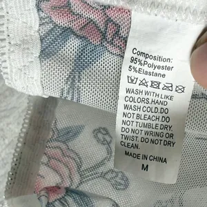 Floral Mesh Corset Top White Pink‎ Bustier Sweetheart Neckline Boning Size M thumbnail 3