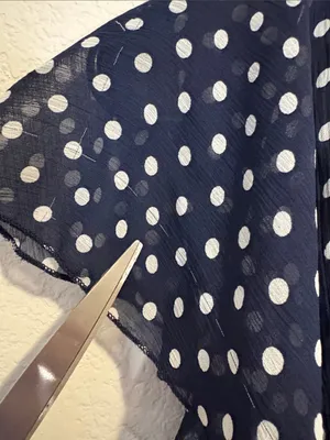Olivia Matthews Navy Dress with White Polka Dots and ruffles thumbnail 8