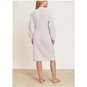 Barefoot Dreams CozyChic Knit Side Tie Ribbed Robe Almond Off White Size XL thumbnail 10