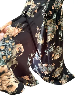 ROKOKO Black Floral Maxi Dress Size XL (22” PTP) NWT thumbnail 4