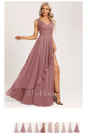 JJ's House Dusty Pink Long Wedding Guest Dress thumbnail 6