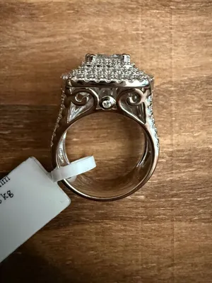 Joancee Cubic Zirconia Cushion Cut Bridal Ring Set Silver thumbnail 4