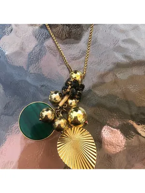 Ann Taylor EUC Vintage Women's Gold Tone Multi Pendant Statement Necklace thumbnail 2