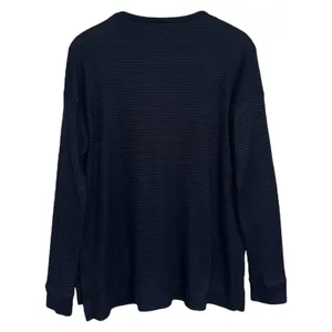 American‎ Eagle Outfitters Navy Blue Waffle Knit Long Sleeve Top Women's S thumbnail 2