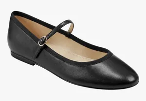 Marc Fisher Women's Espina Mary Jane Ballet Flat Leather Black Size US 8! thumbnail 1