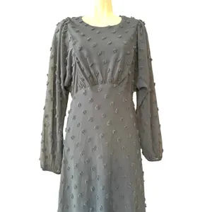 Anthropologie Eri + Ali Michaela Textured Swiss Dot Midi Navy Dress 2 thumbnail 8