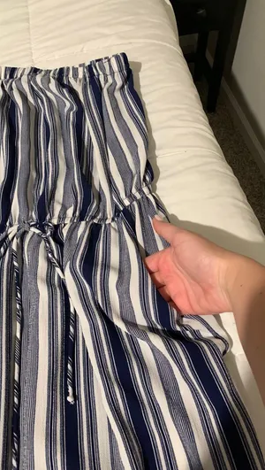 Blue And White Striped Jumpsuit Size M thumbnail 3