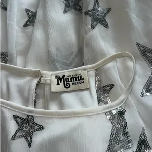 Show Me Your MuMu White and Silver Star Mini Dress thumbnail 5