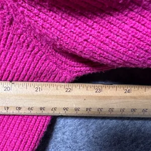 Elodie Sweater Bright Pink Ribbed Knit Crew Neck Long Sleeve‎ Top Large thumbnail 5