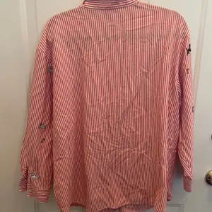 Teddi Red White Striped Embroidered Dog Bone Button Down Shirt 1X Whimsical thumbnail 6