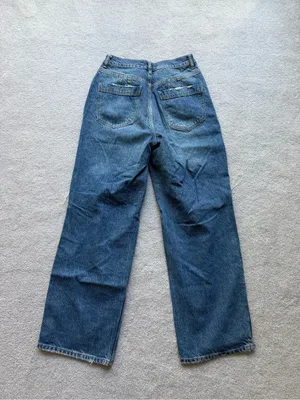 Free People Distressed Straight-Leg Blue Jeans thumbnail 5